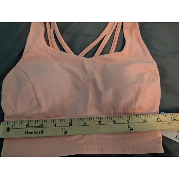 Lululemon Free to Be Serene Longline Bra Pink Jacquard Size 4 NWT C/D Cup NEW - Picture 15 of 16